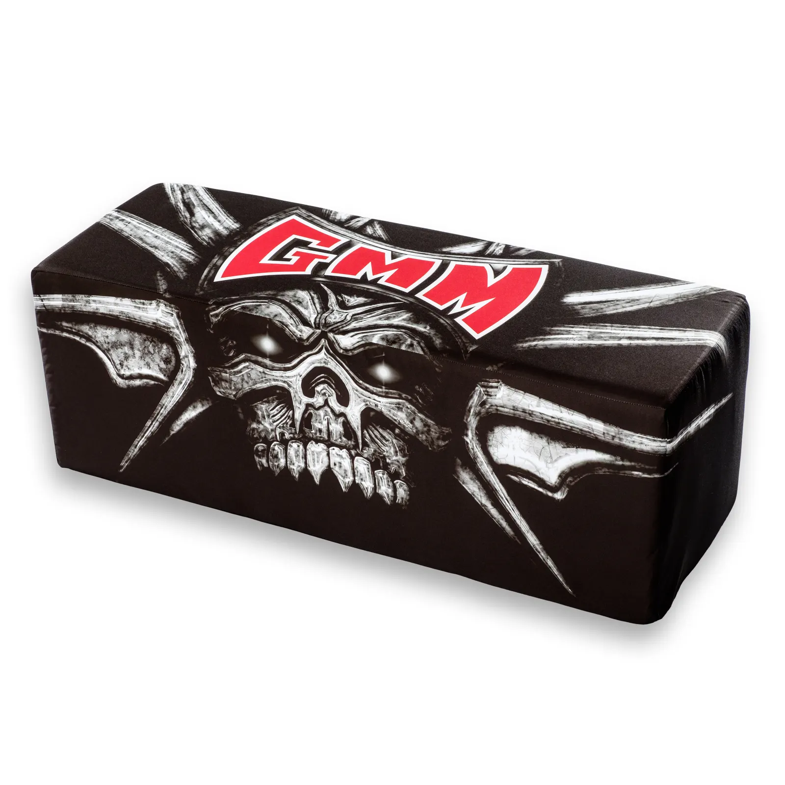 Black Graspop Metal Meeting box printed with the GMM skull